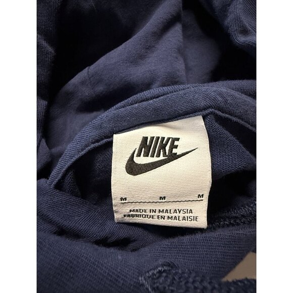 Nike Mens Long Sleeve Hoodie Sweatshirt~Size M~Navy Blue Athletic Gym Top~L12 31 - Picture 7 of 8